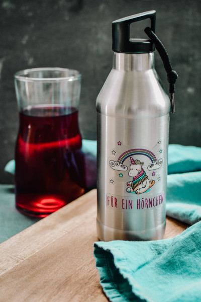 Trinkflasche "Hörnchen" - Edelstahl, doppelwandig